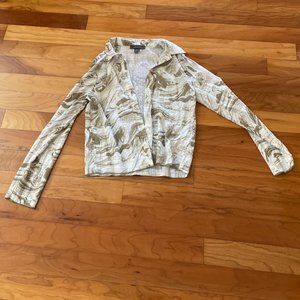 Y2K Green and White Button Down Overshirt